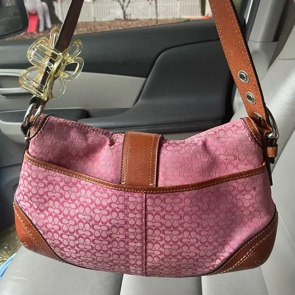 Rare Pink and Brown Coach SoHo - Picture 3 of 13